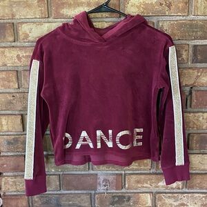 Girls Justice Mauve and Shimmer Dance Plush Fleece Pullover Hoodie